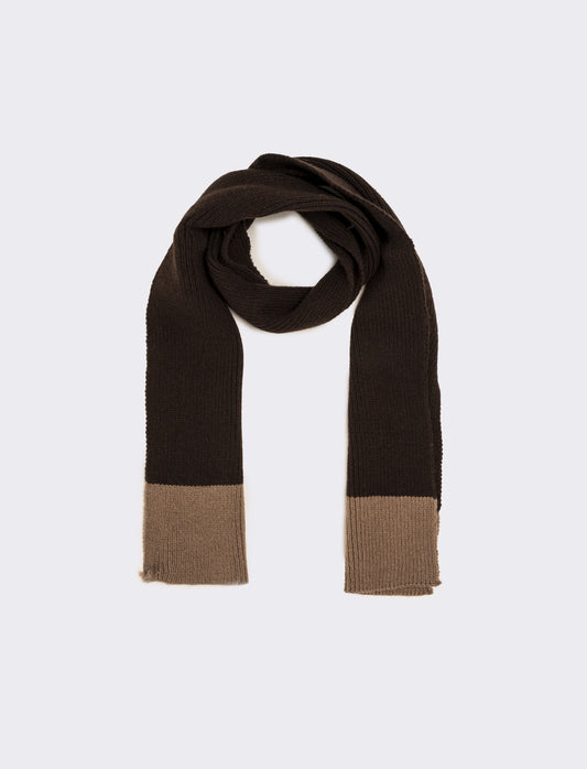 Sciarpa in maglia bicolor uomo - Moro