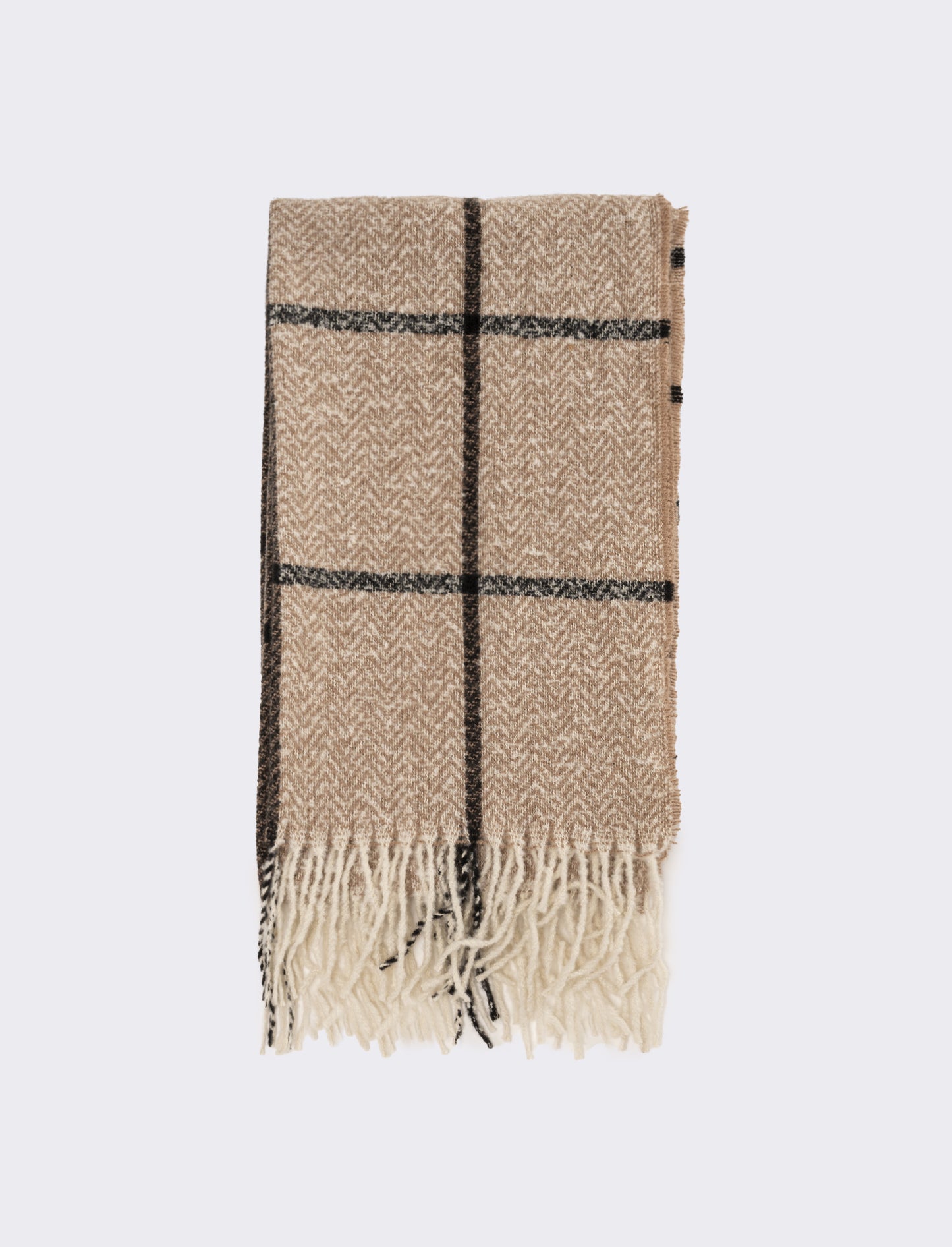 Sciarpa rigato e quadri uomo - Beige
