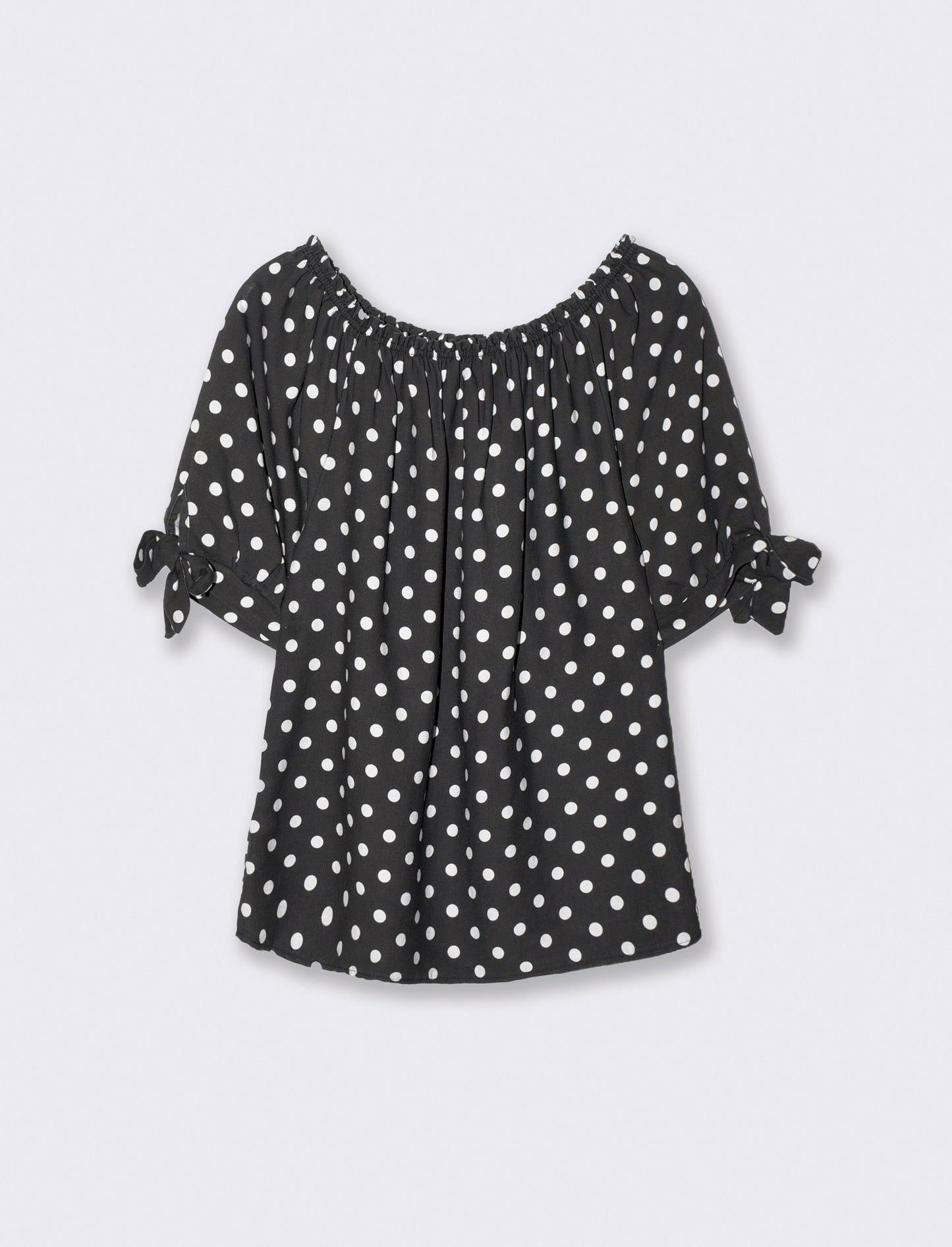 Casacca manica corta scollo a barca - Nero-bianco