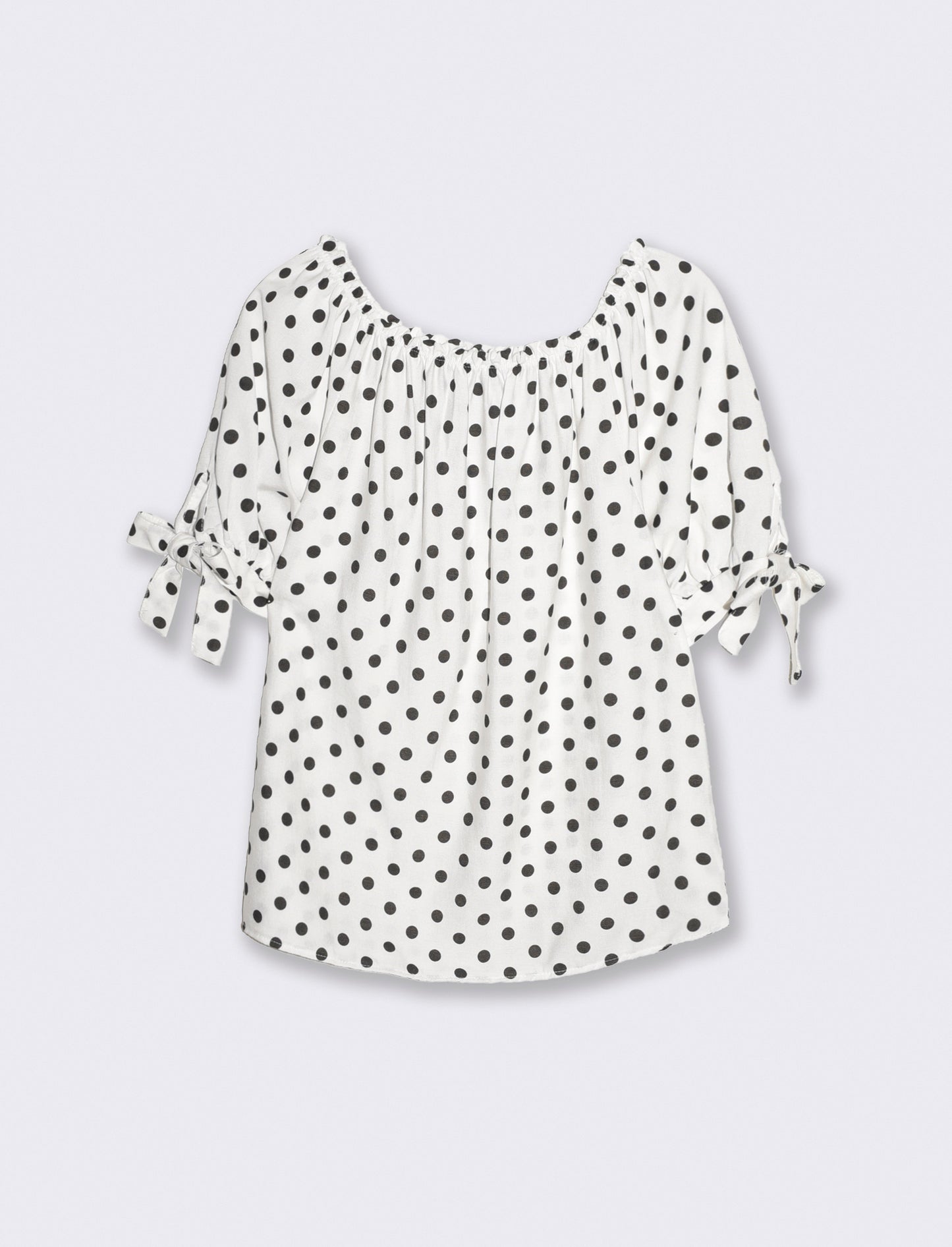 Casacca manica corta scollo a barca - Bianco-nero