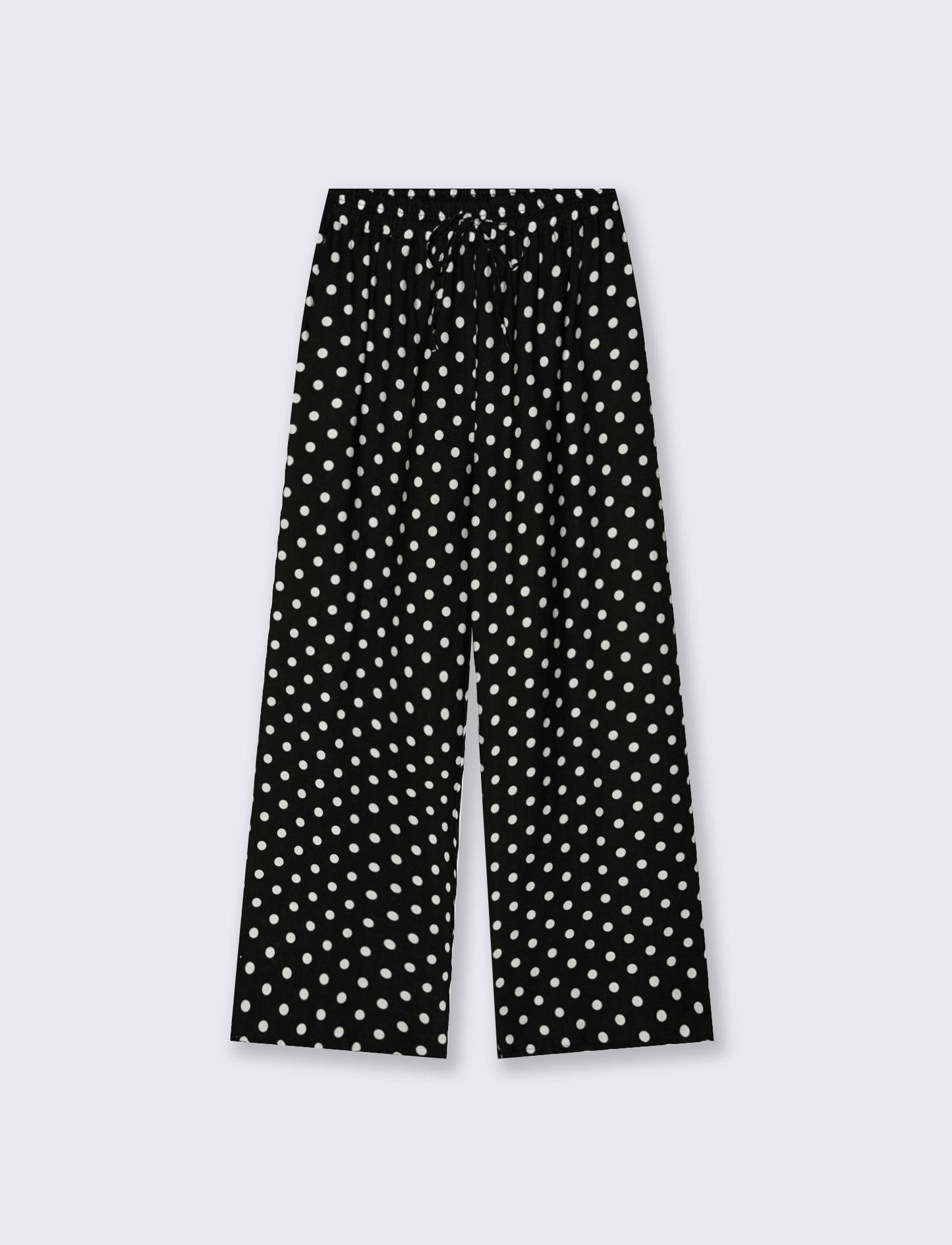 Pantaloni morbidi con coulisse in vita - Nero-bianco