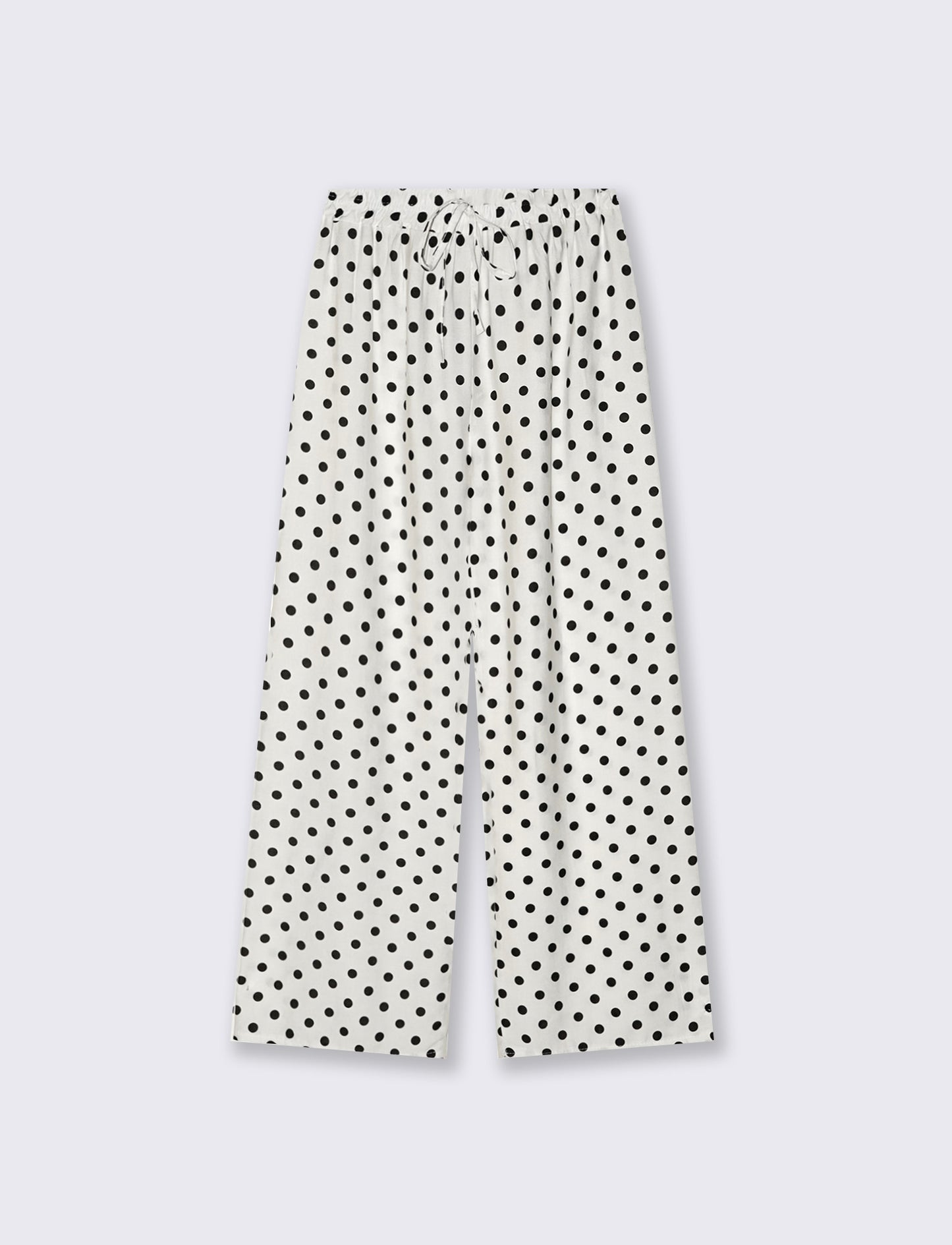 Pantaloni morbidi con coulisse in vita - Bianco-nero