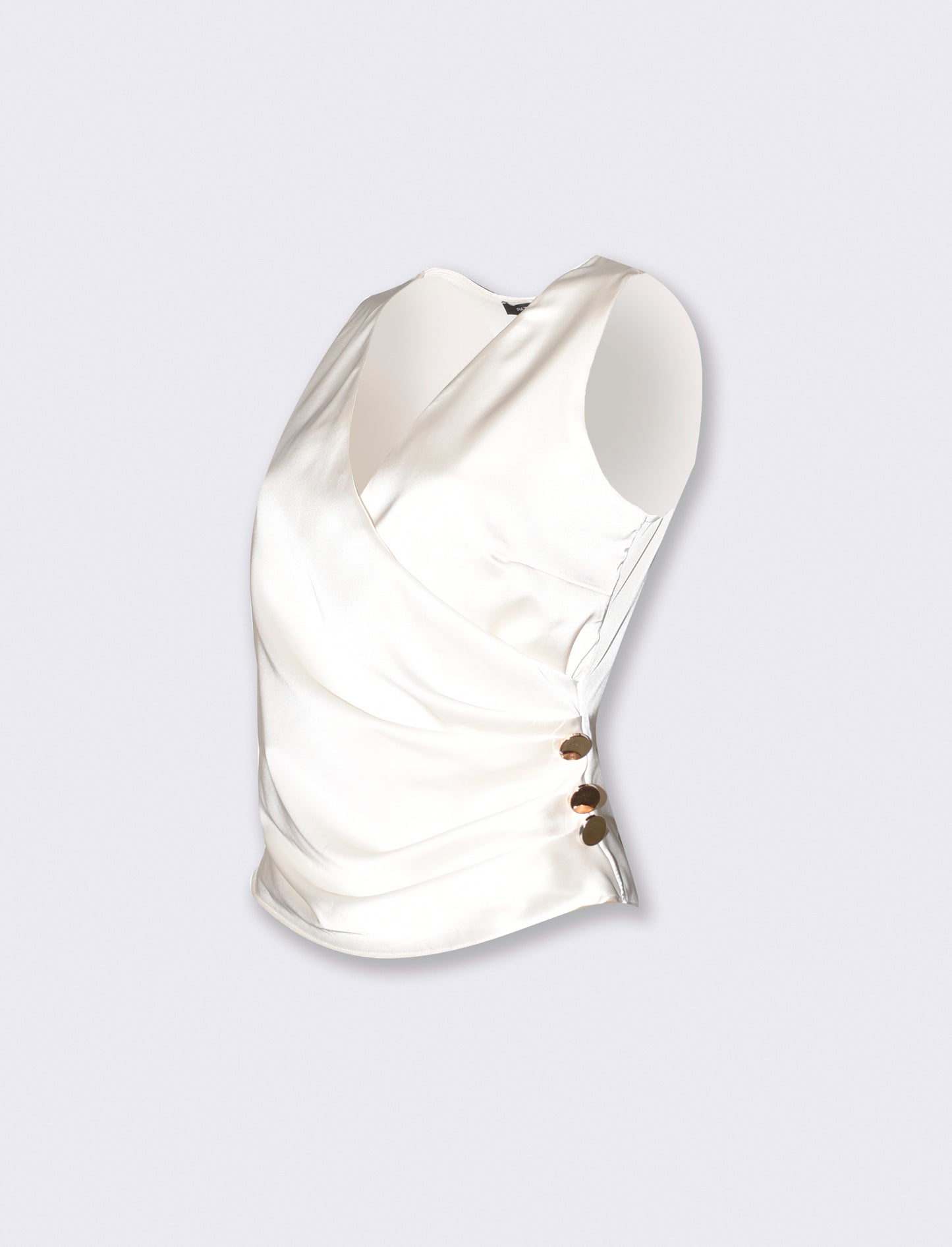 TOP INCROCIATO SUL DAVANTI - Bianco latte