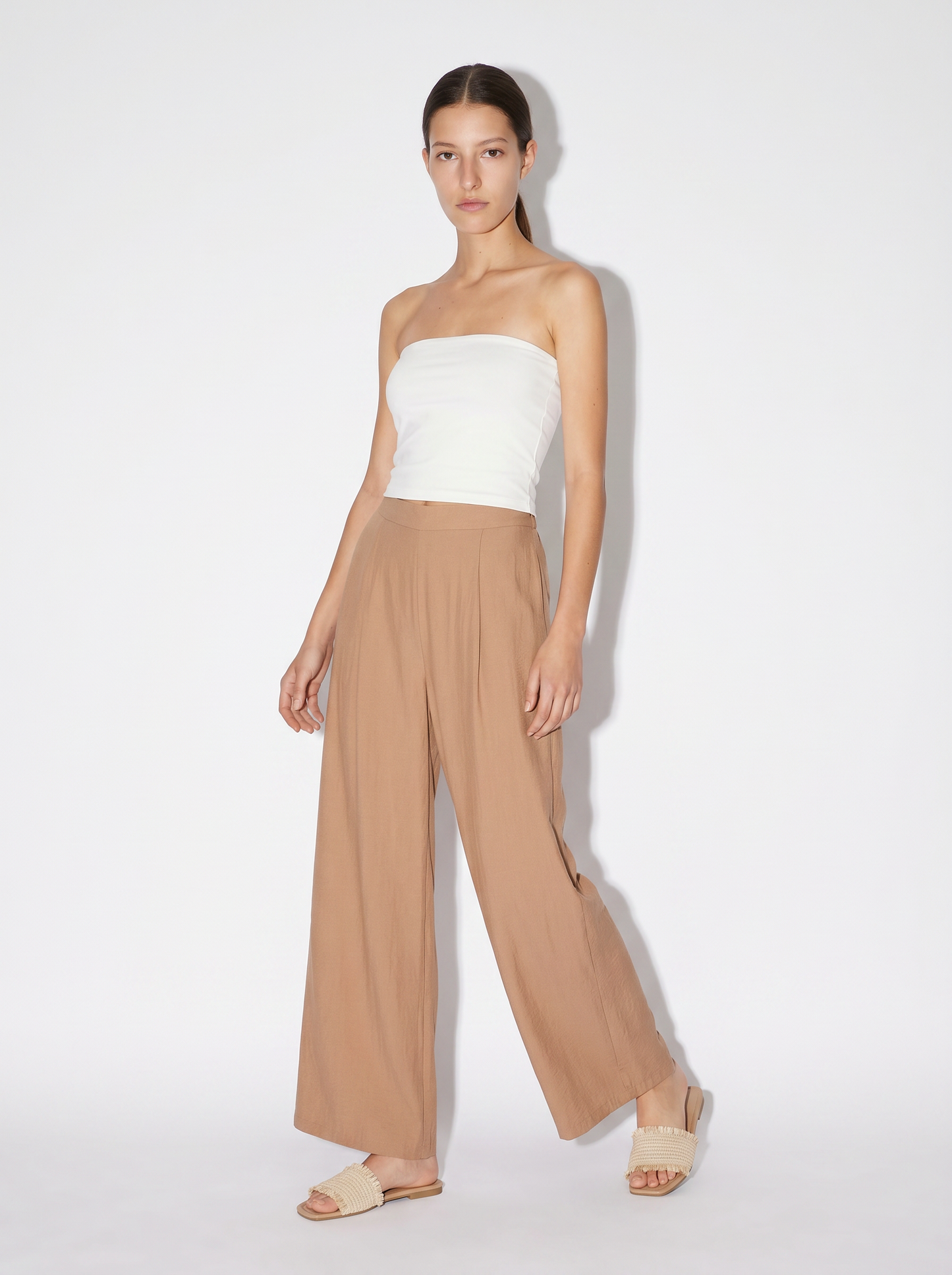 PANTALONE PALAZZO - Beige