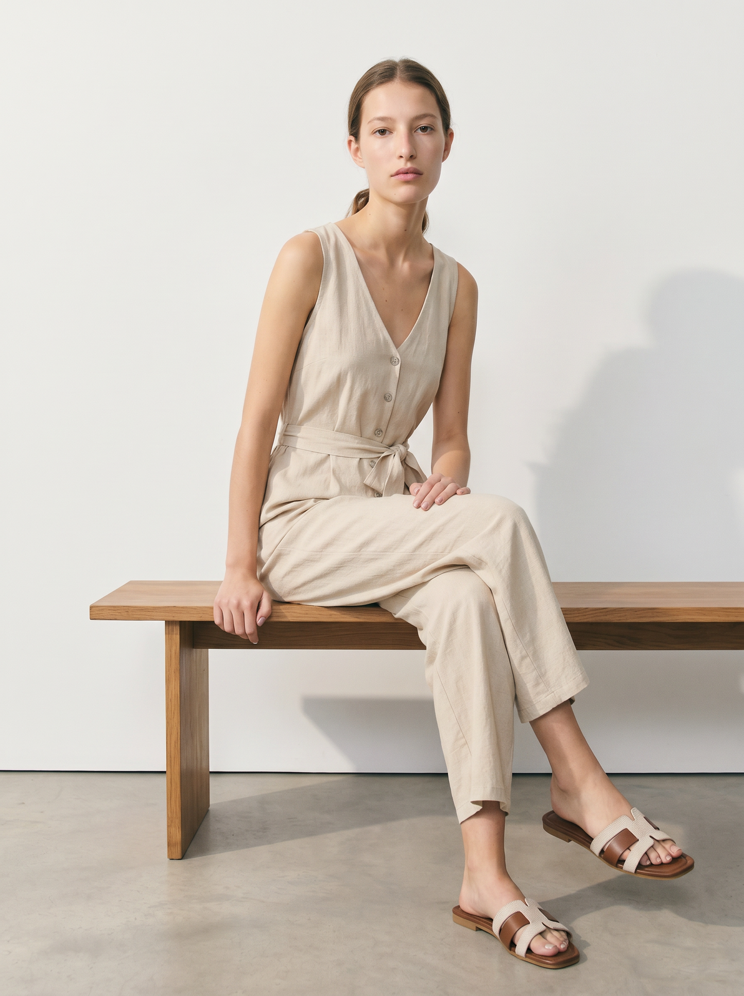 TUTA INTERA CON CINTURA IN VITA - Beige