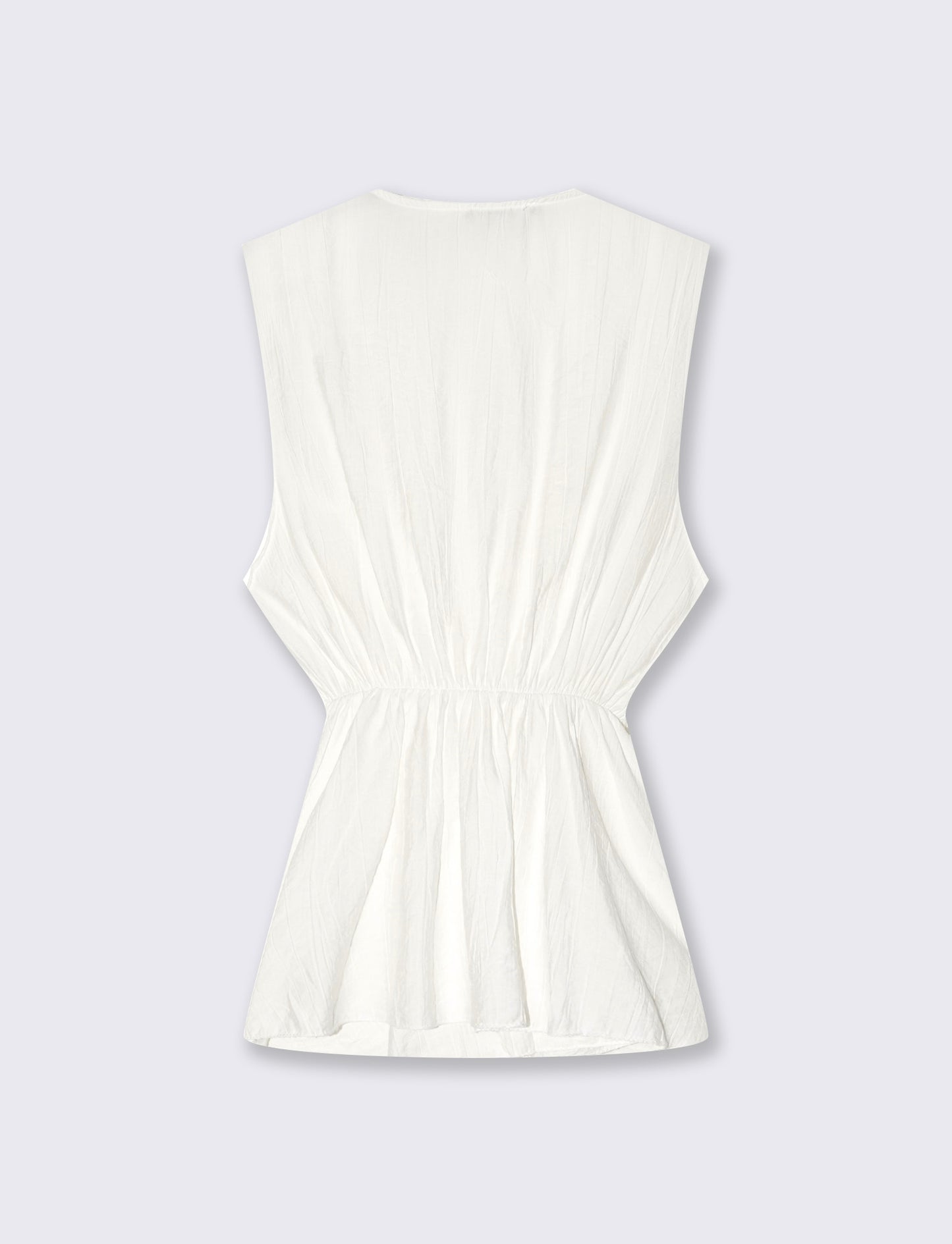 TOP GIROMANICA CON SCOLLO A V - Bianco