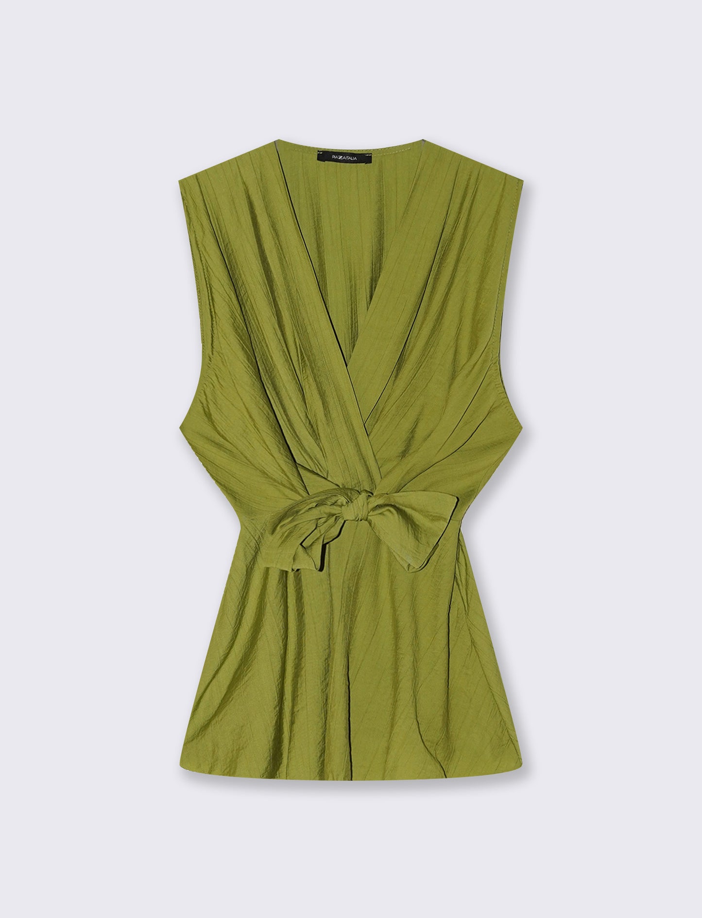 TOP GIROMANICA CON SCOLLO A V - Verde