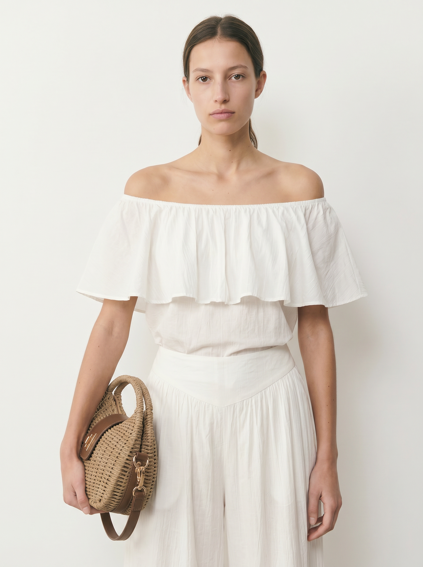 CASACCA MANICA CORTA CON SCOLLO A BARCA - Bianco