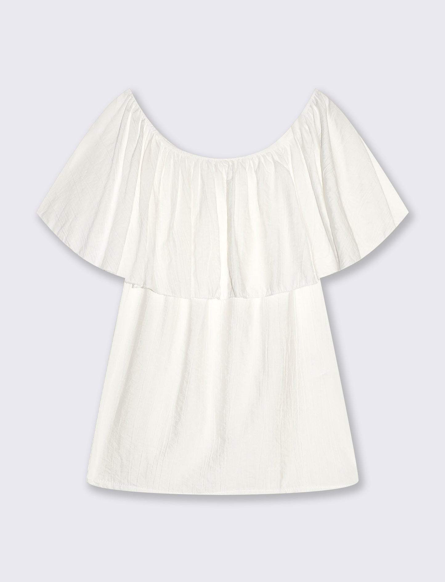 CASACCA MANICA CORTA CON SCOLLO A BARCA - Bianco