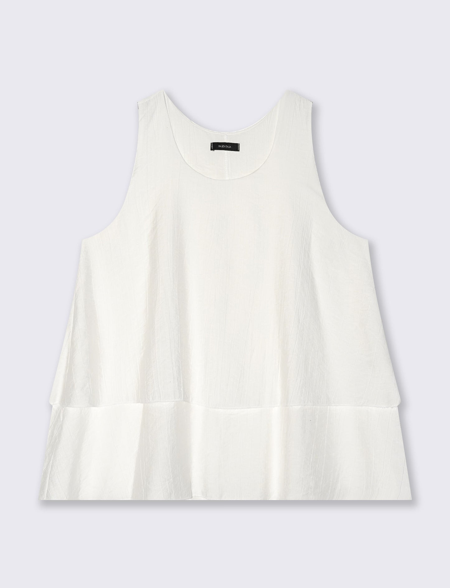 TOP GIROMANICA CON SCOLLO ROTONDO - Bianco