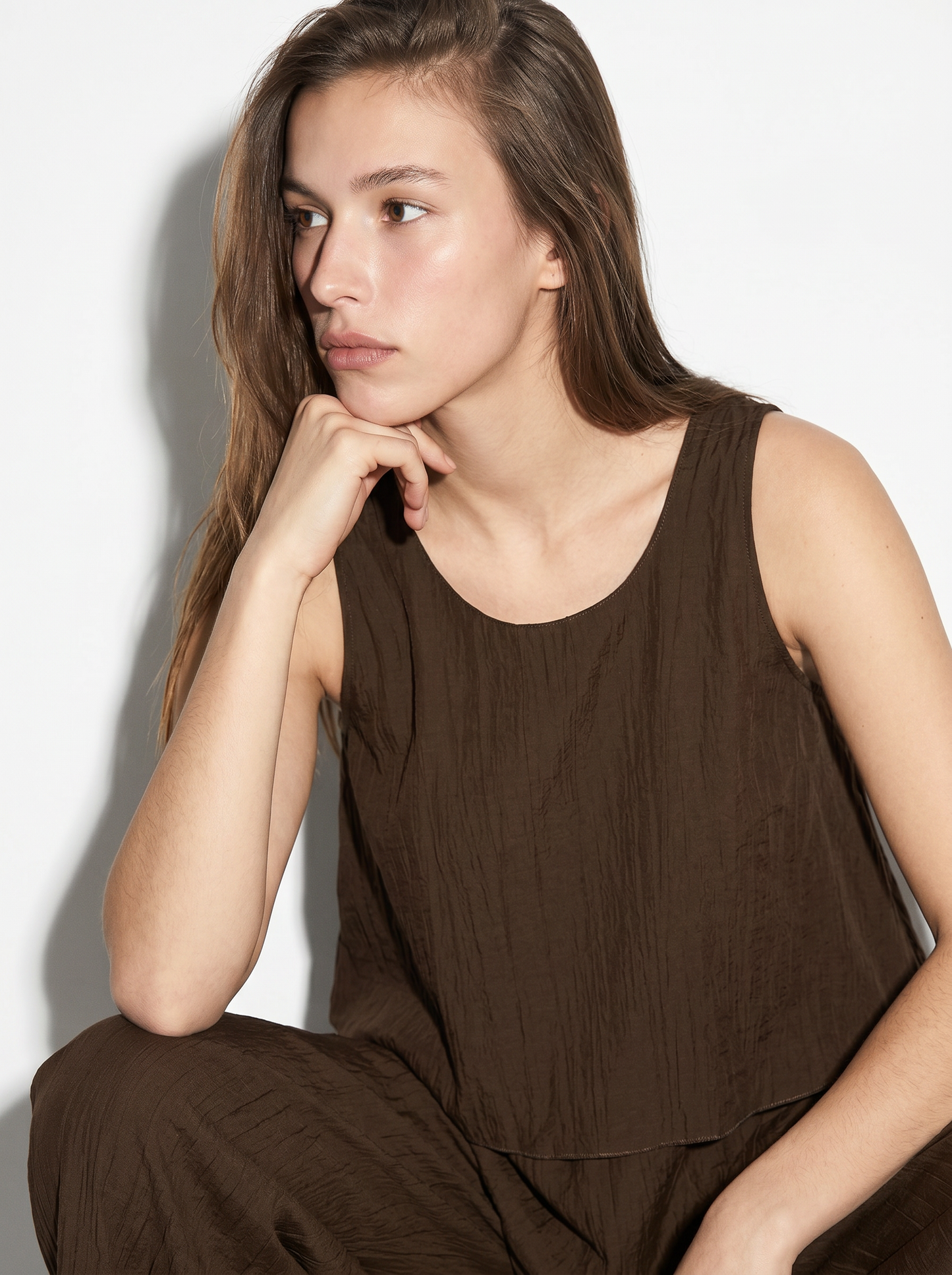 TOP GIROMANICA CON SCOLLO ROTONDO - Moro