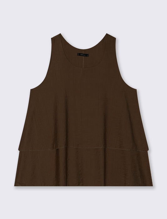 TOP GIROMANICA CON SCOLLO ROTONDO - Moro