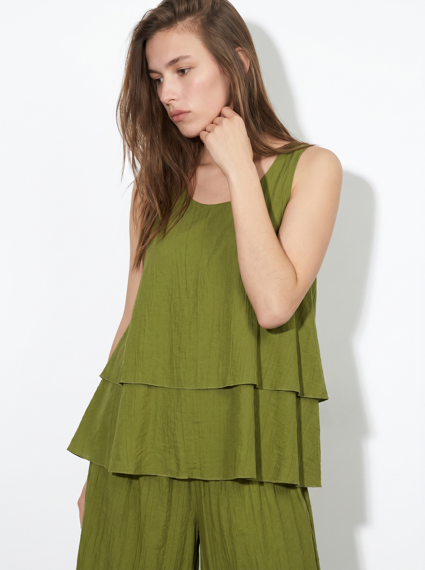 TOP GIROMANICA CON SCOLLO ROTONDO - Verde