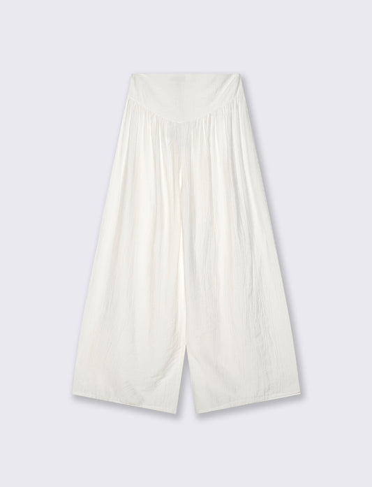 Pantalone viscosa largo con bustino - Bianco