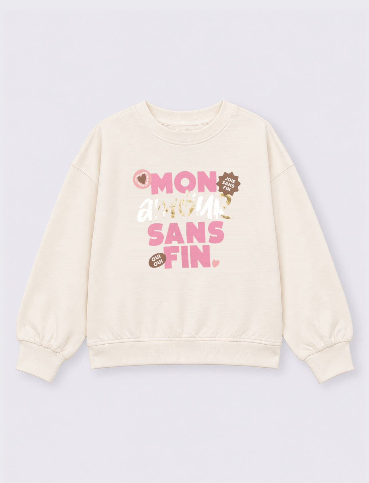 Tuta da bambina in french terry 100% cotone - Bianco latte
