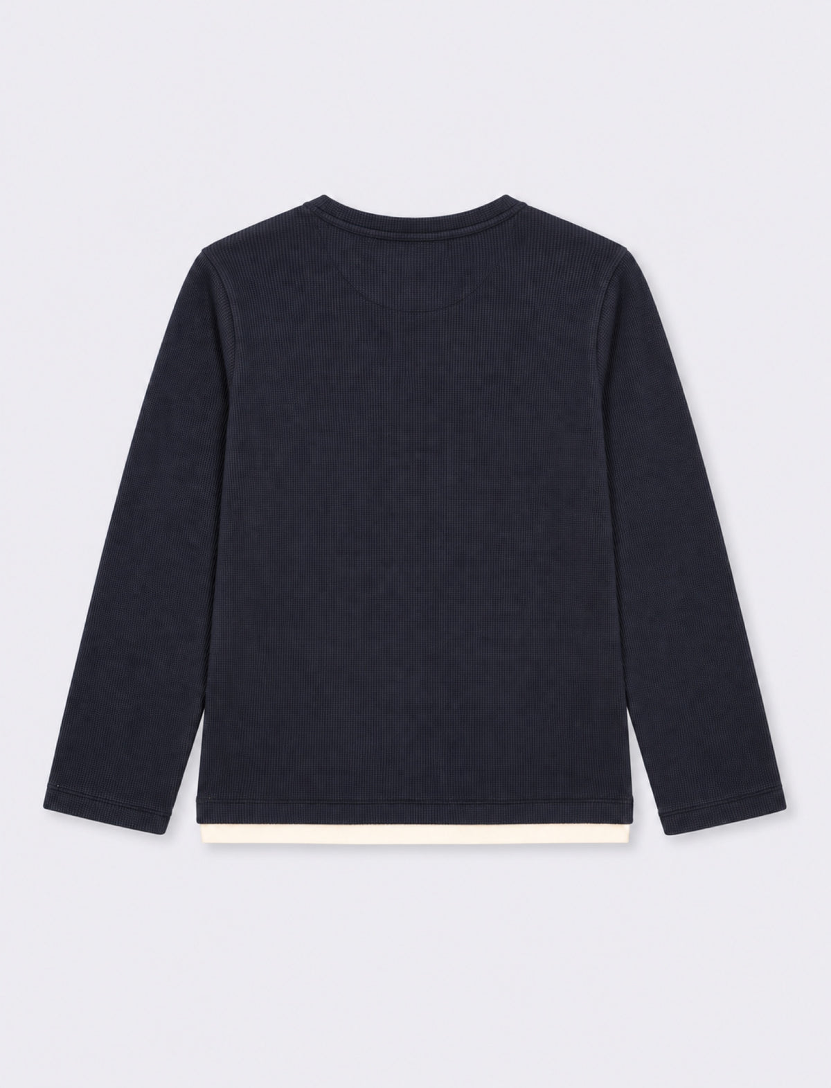 Maglia trama waffel tinta unita - Blu