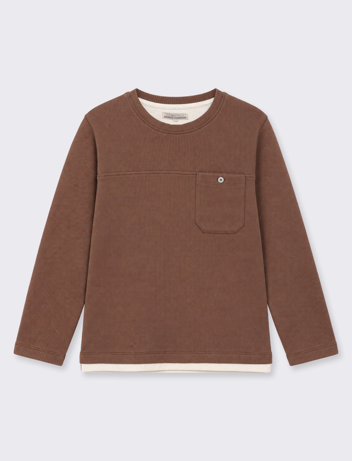 Maglia trama waffel tinta unita - Grigio talpa