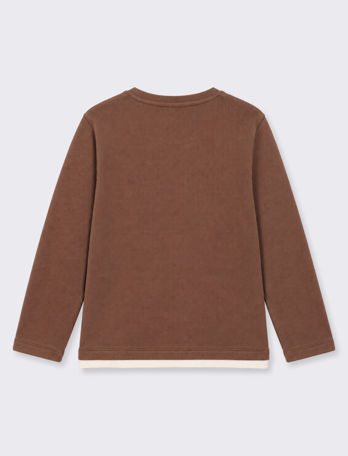 Maglia trama waffel tinta unita - Grigio talpa