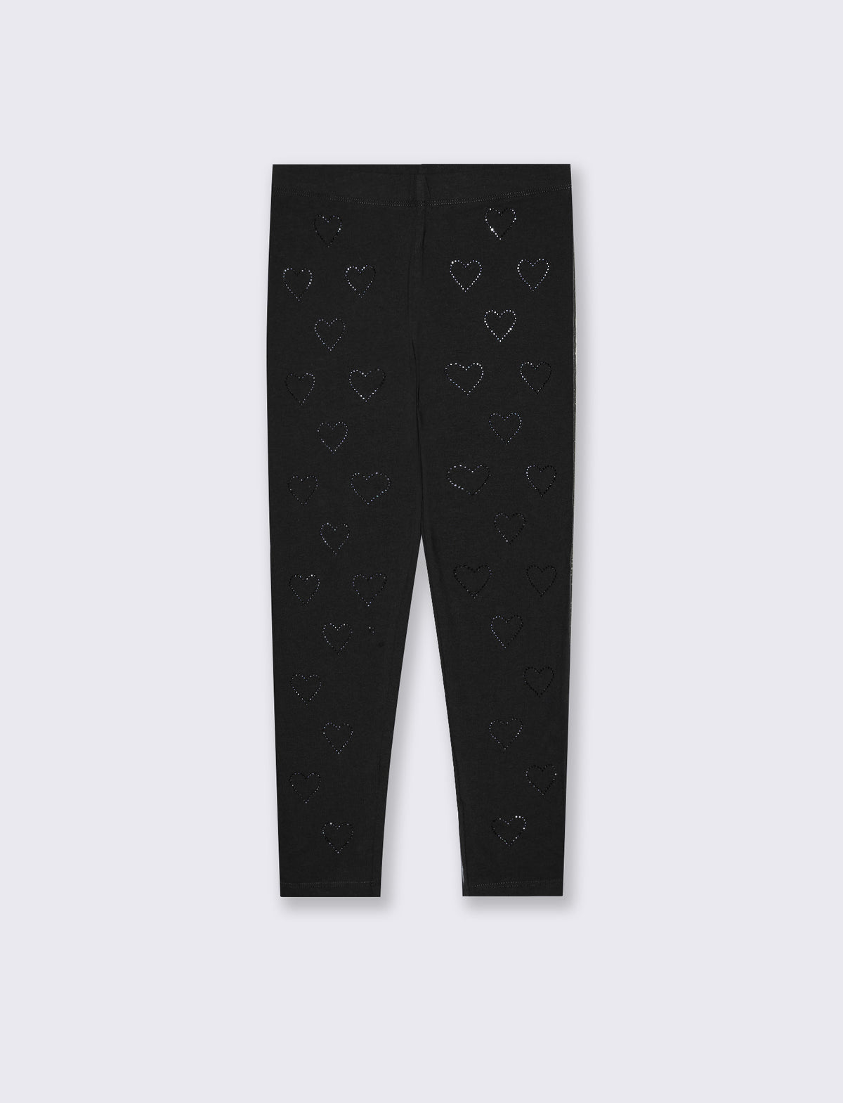 Leggings da bambina in cotone elastico. - Nero