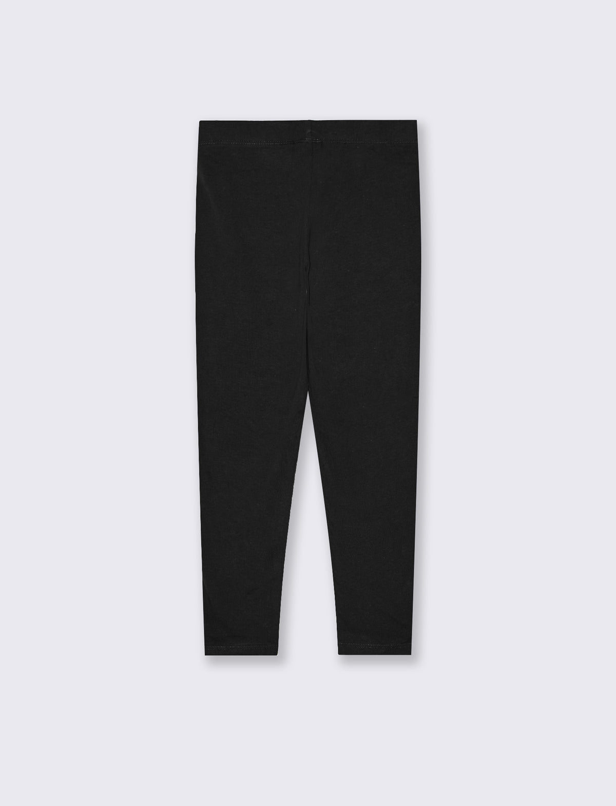 Leggings da bambina in cotone elastico. - Nero