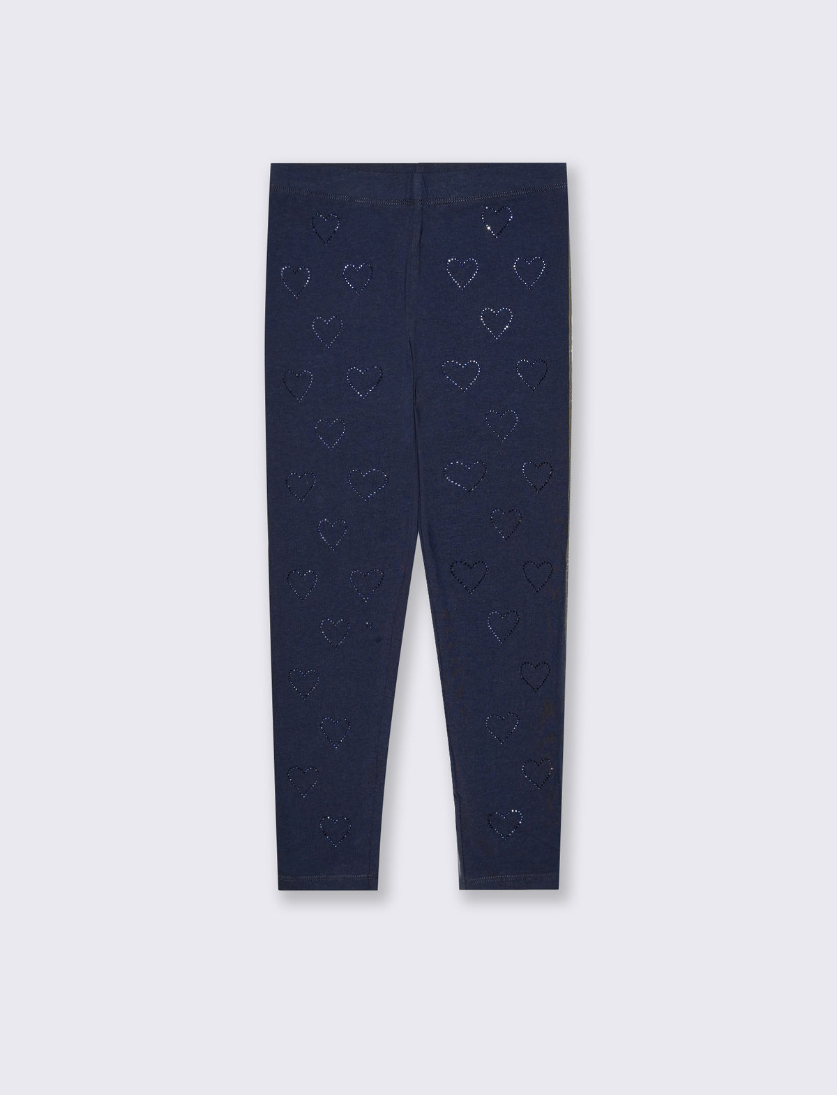 Leggings da bambina in cotone elastico. - Blu