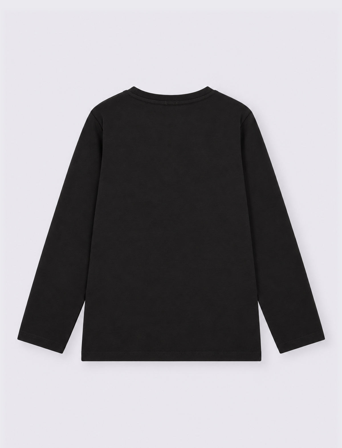 T-shirt da bambina in cotone elastico. - Nero