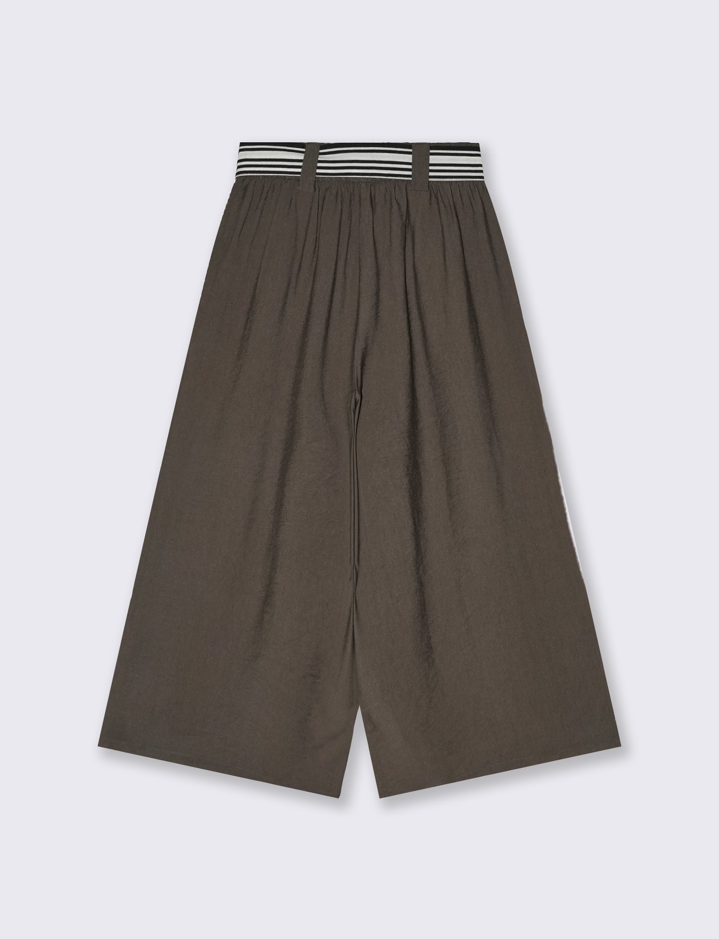 Wide leg pants with elastic and animal print belt - Green