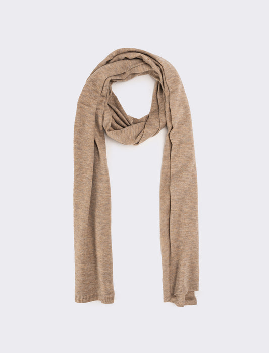 Sciarpa donna in maglia rasata - Beige