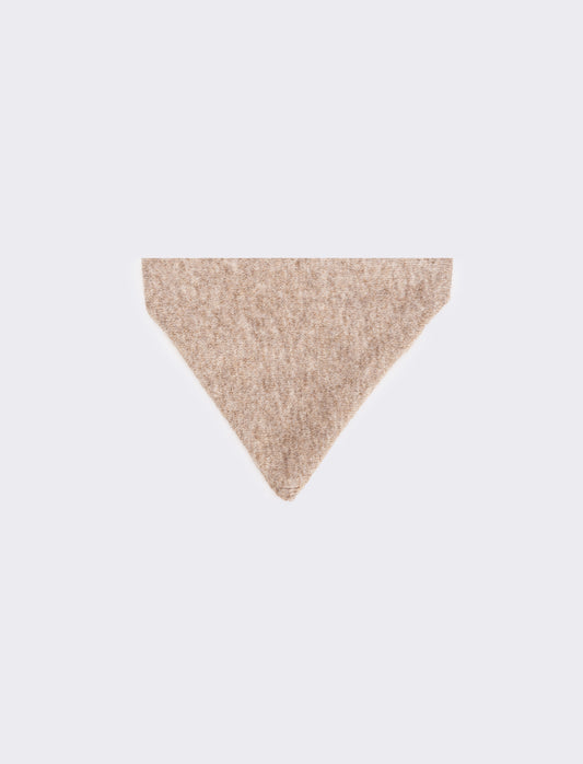 Triangolo sciarpa donna in maglia - Beige