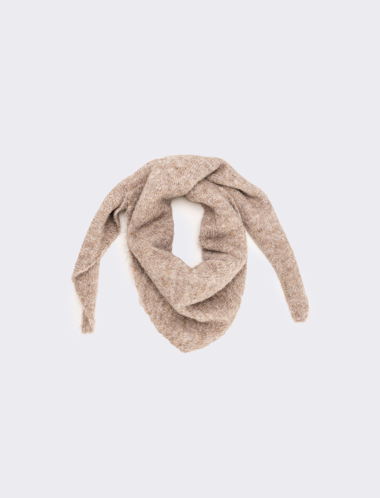 Triangolo sciarpa donna in maglia - Beige
