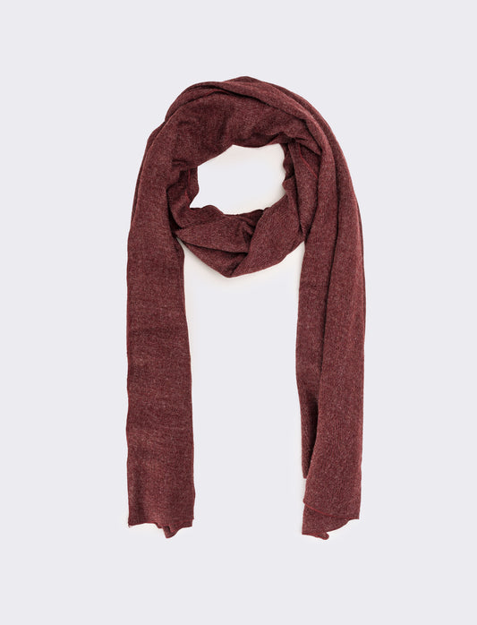 Sciarpa peso leggero melange senza frange - Bordeaux