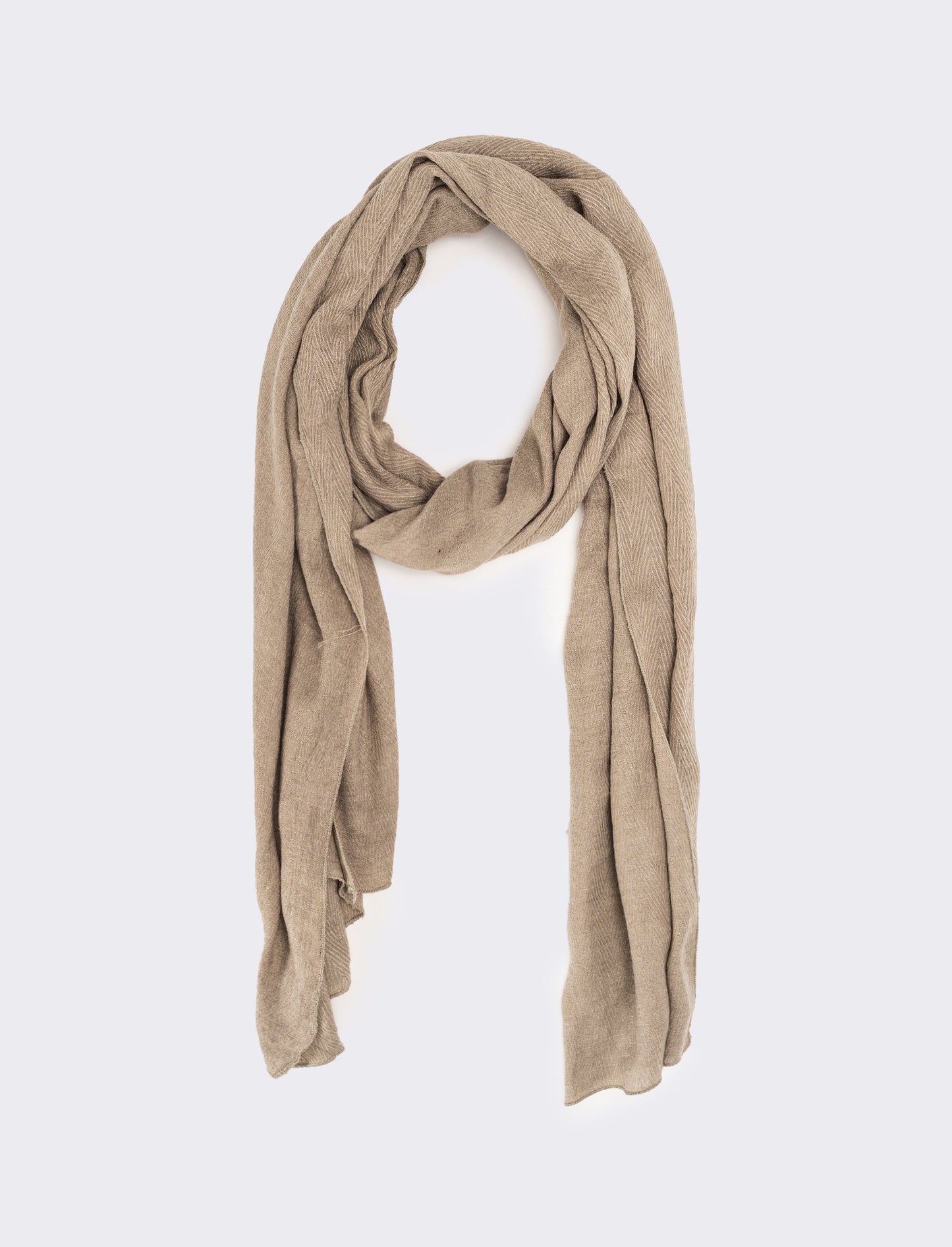 Sciarpa peso leggero melange senza frange - Beige