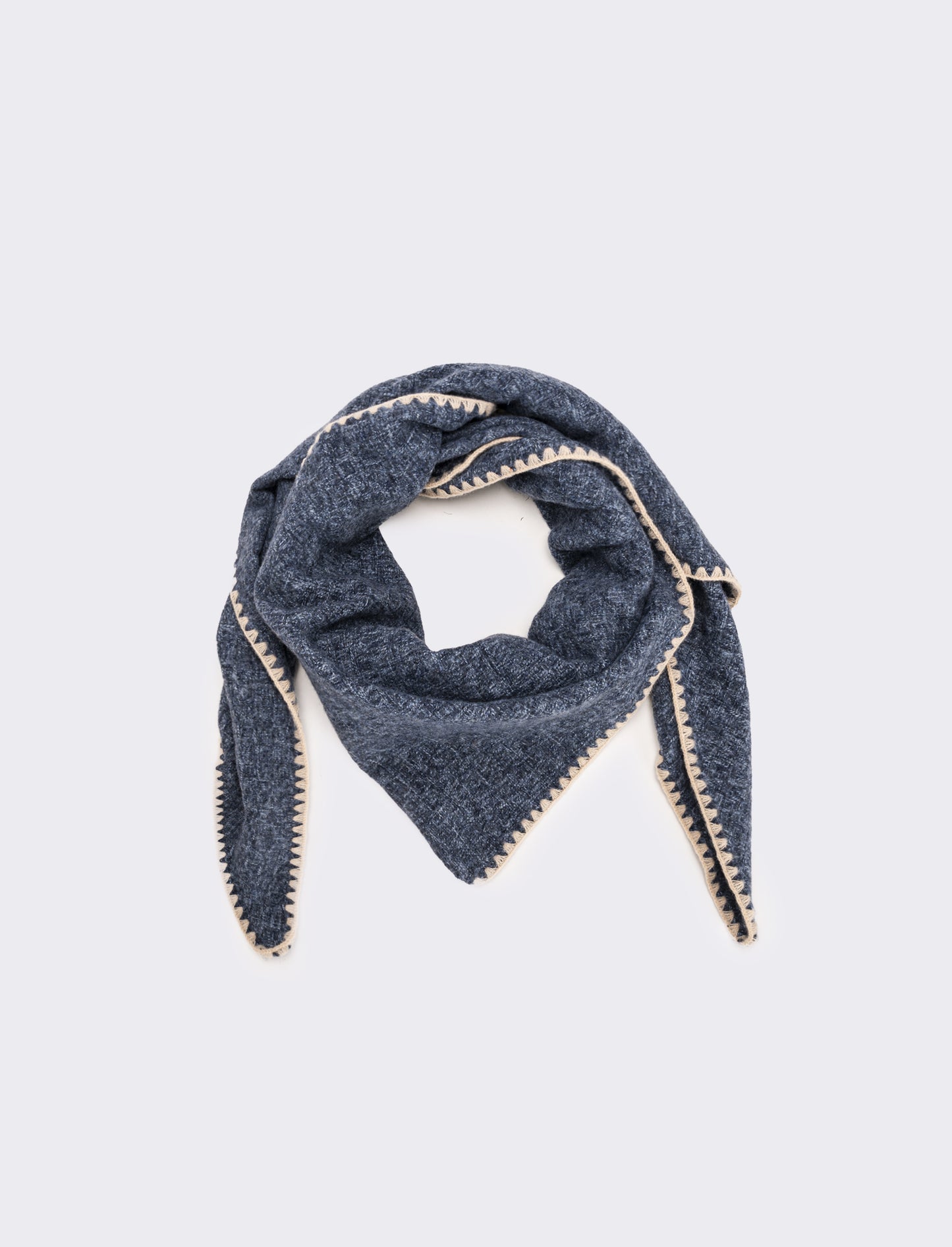 Sciarpa triangolo con impunture varie fantasie - Denim