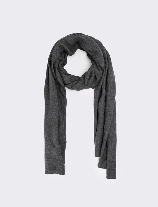 Sciarpa melange leggera senza frange uomo - Nero