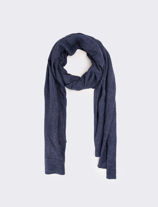 Sciarpa melange leggera senza frange uomo - Blu