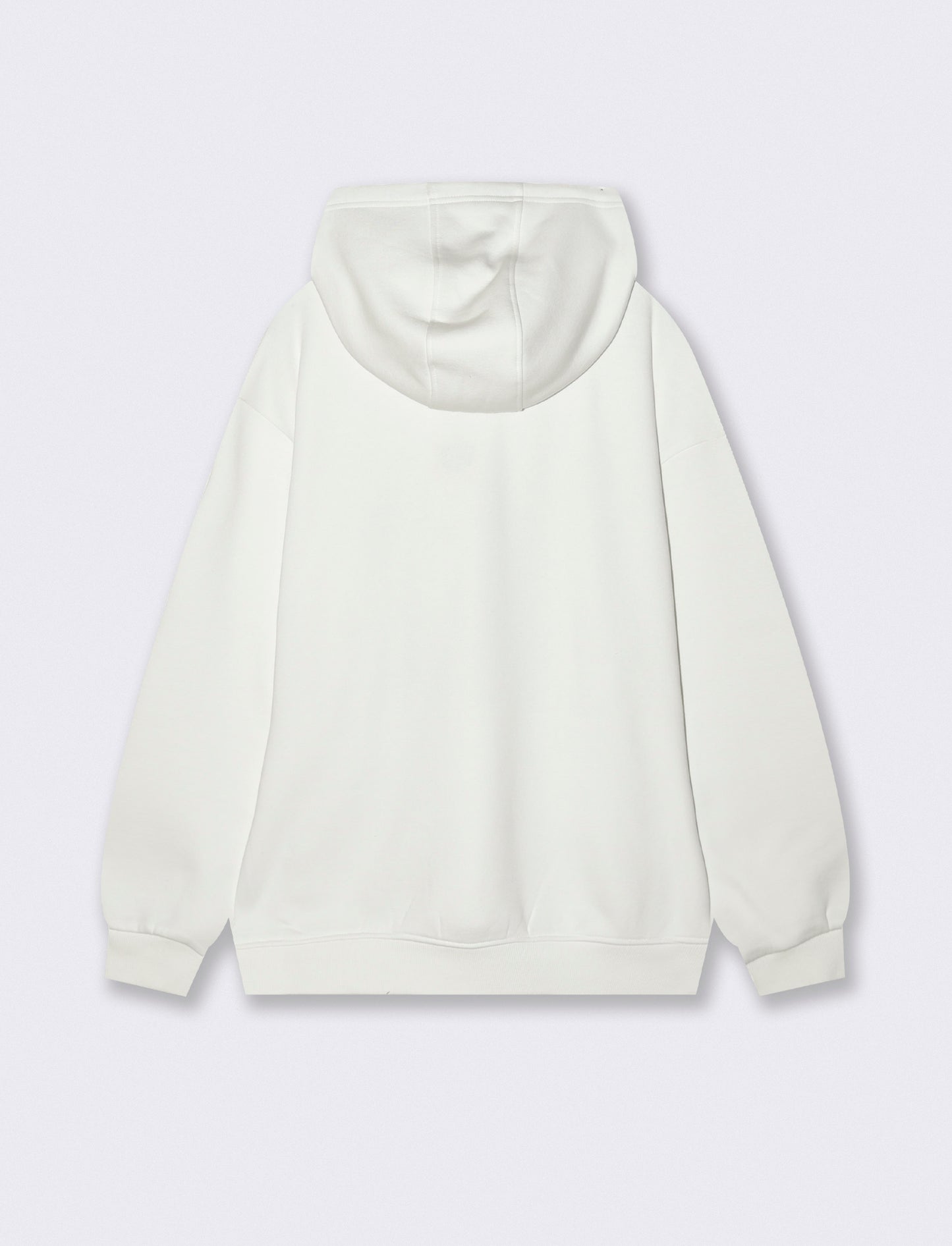 FELPA  BOXY FIT CON CAPPUCCIO E STAMPA - Beige ecru