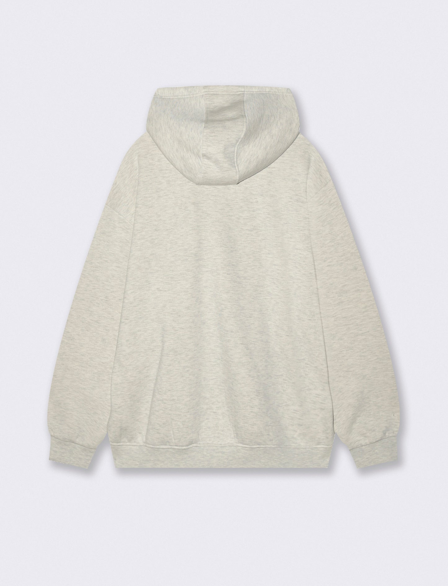 FELPA  BOXY FIT CON CAPPUCCIO E STAMPA - Grigio chiaro mel.