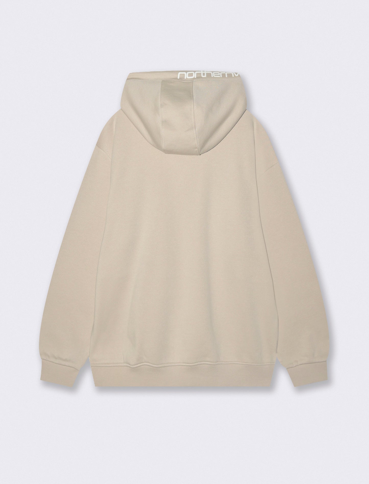 FELPA  BOXY FIT CON CAPPUCCIO E STAMPA - Grigio ghiaccio
