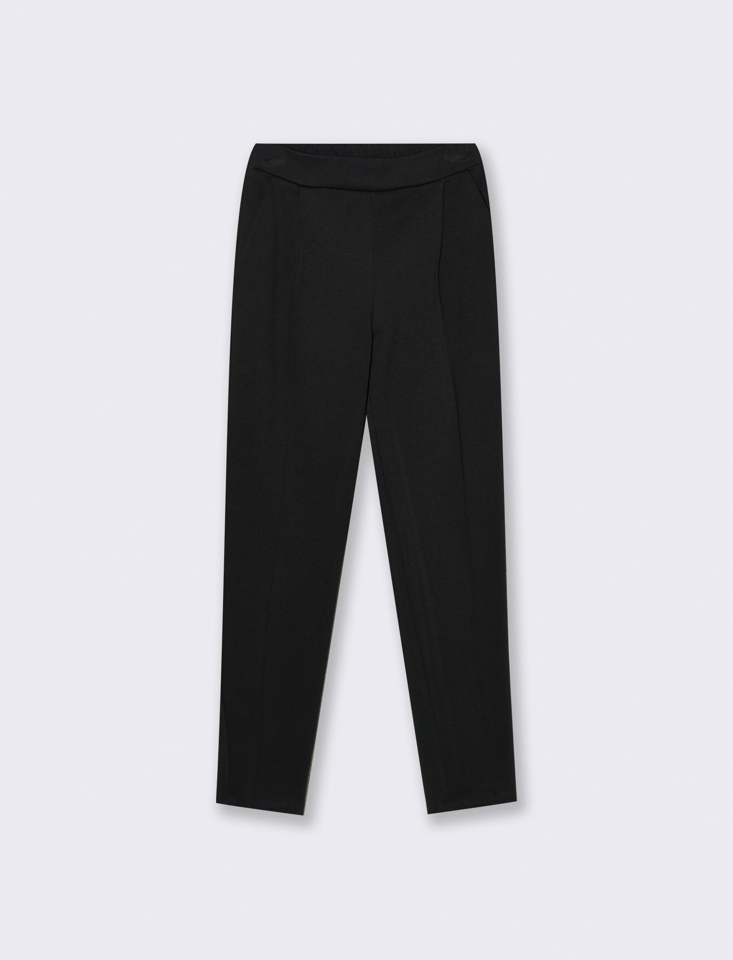 Pantalone sigaretta con pence sul davanti - Nero