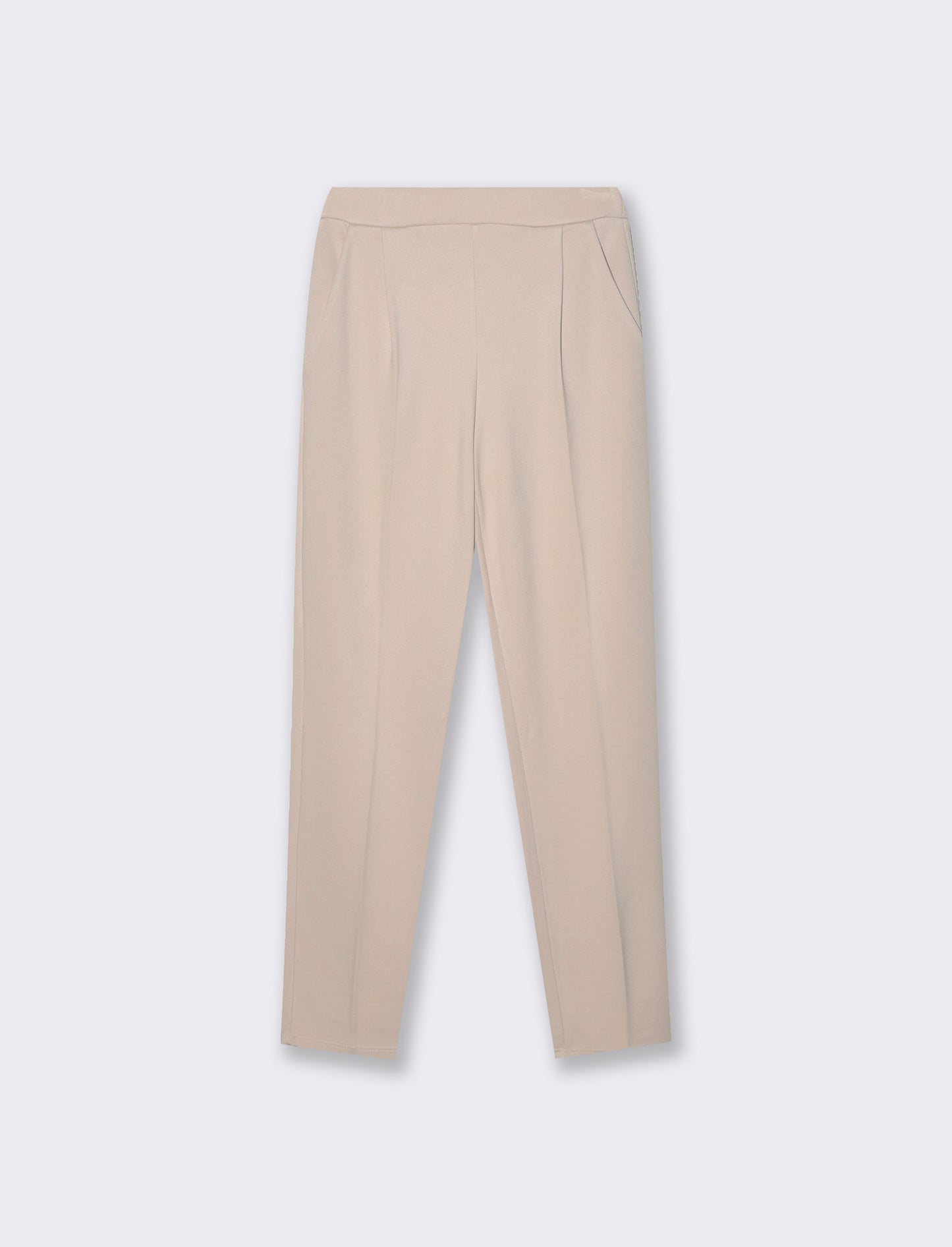 Pantalone sigaretta con pence sul davanti - Bianco burro