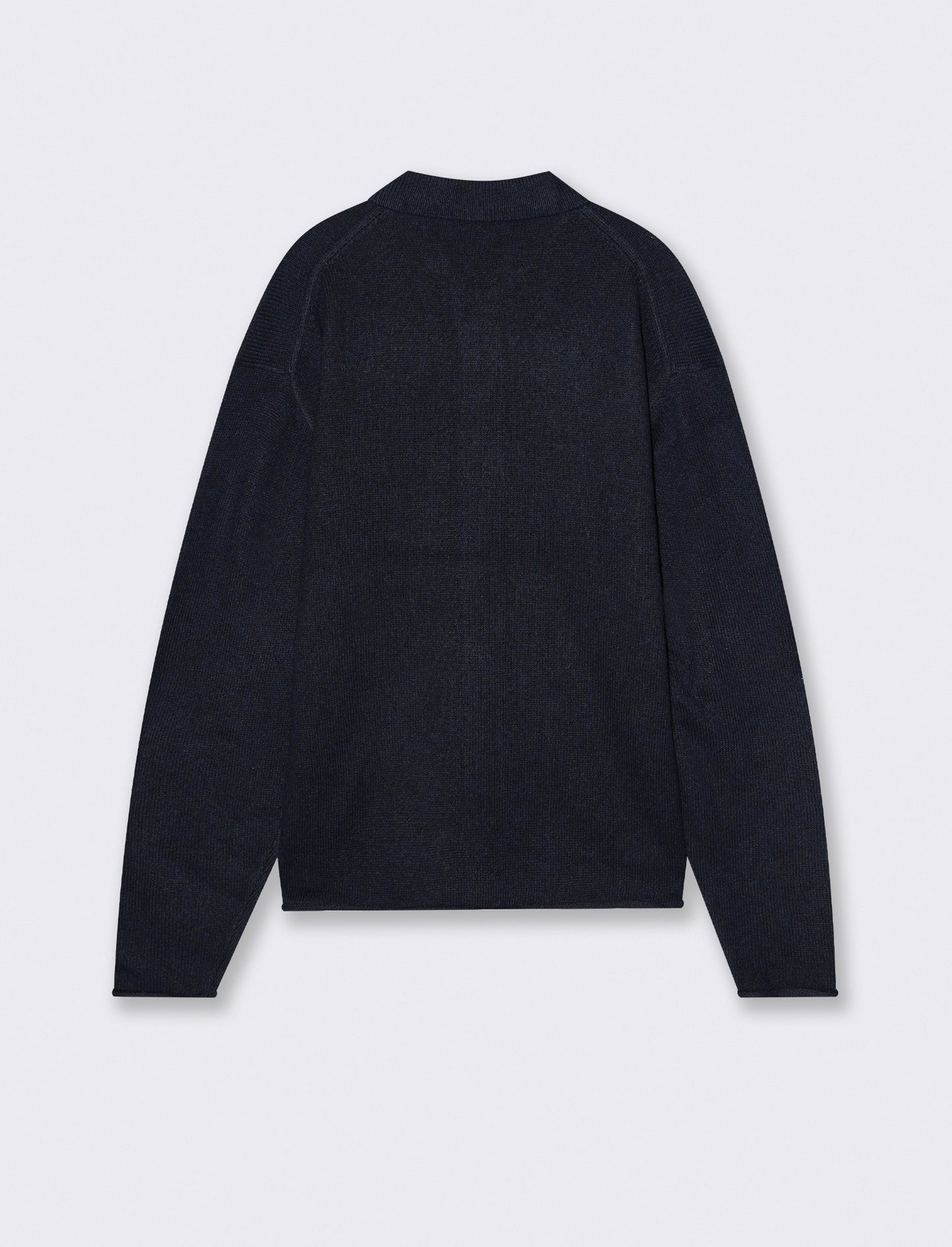 CARDIGAN IN MAGLIA CON COLLO CAMICIA - Blu