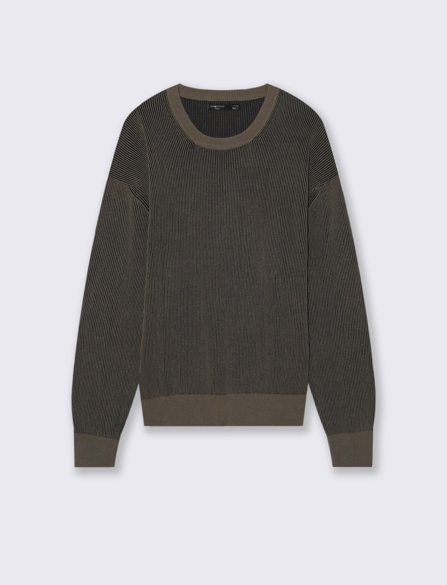MAGLIA GIROCOLLO A COSTE - Grigio fango