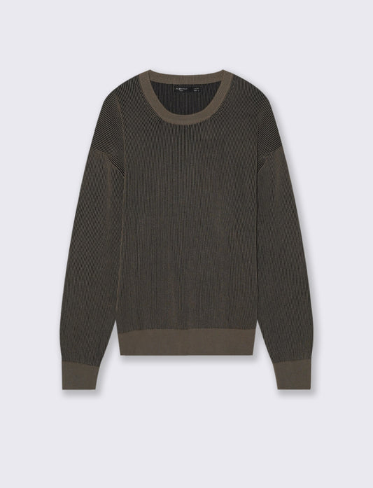 MAGLIA GIROCOLLO A COSTE - Grigio fango