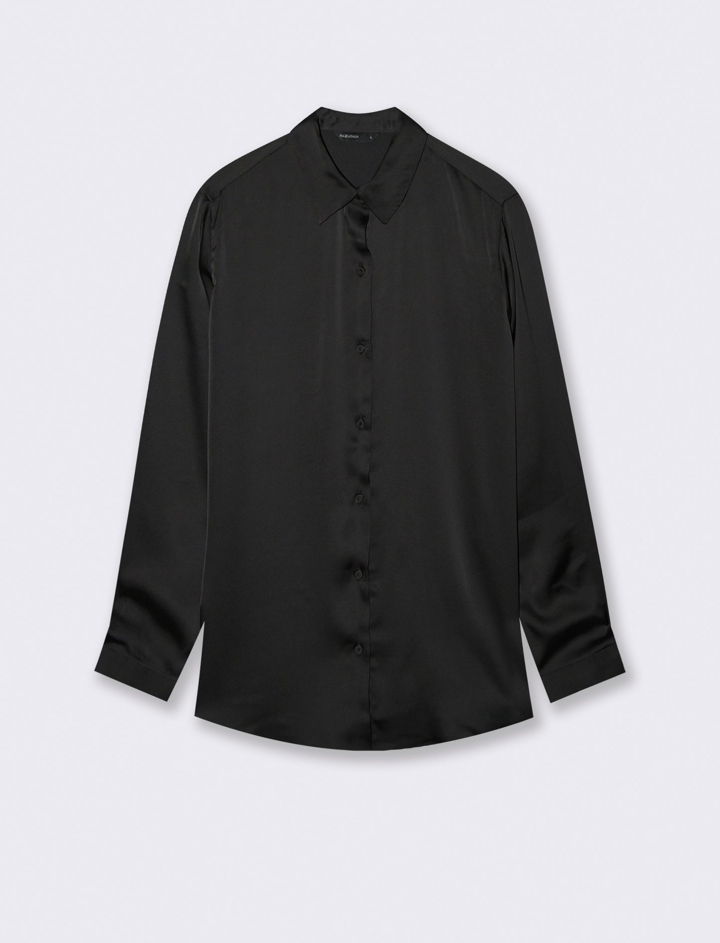 CAMICIA IN SATIN - Nero