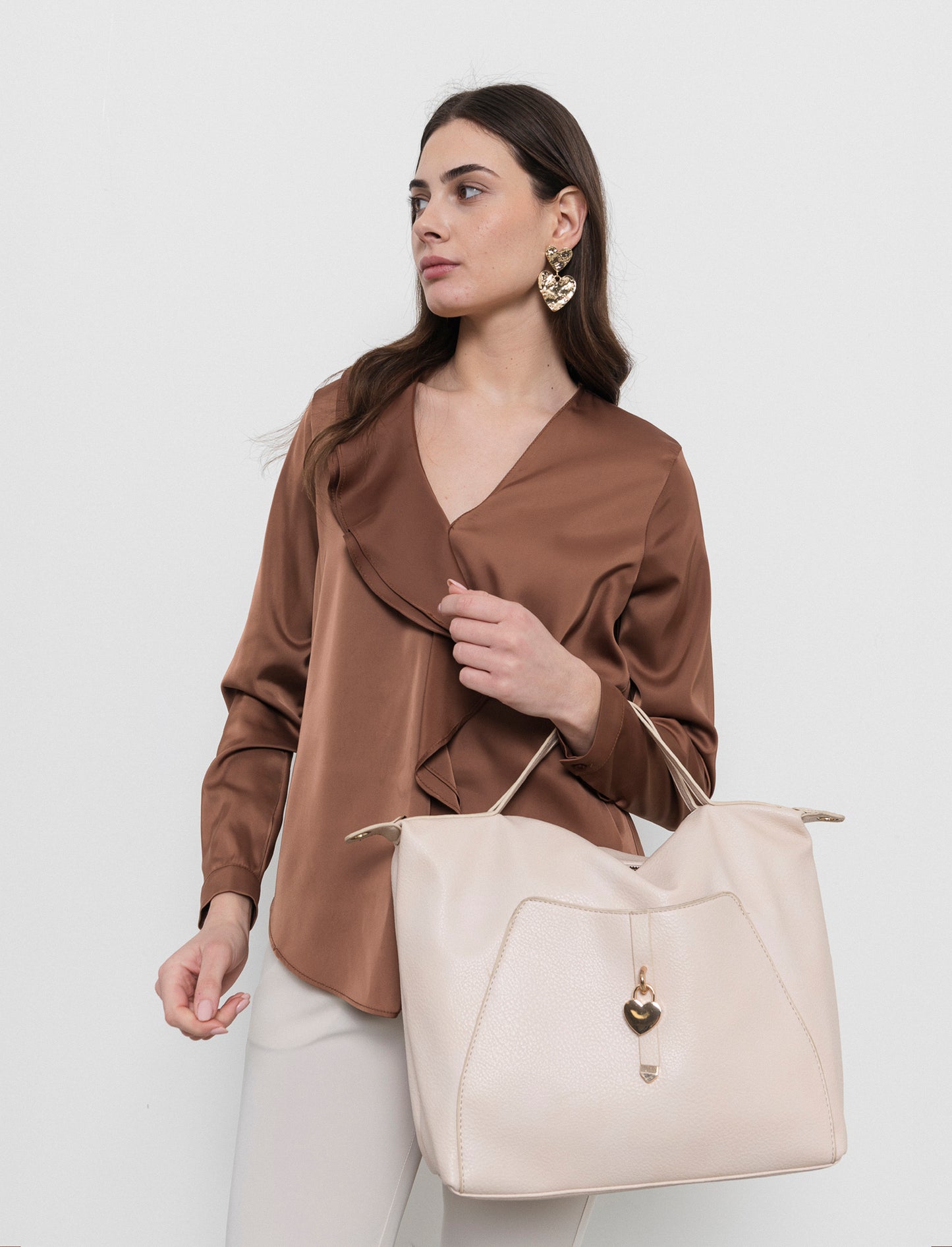 Casacca con rouches - Marrone tabacco