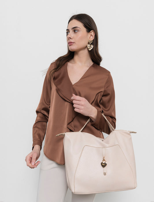 Long-shirt with ruffles - Brown