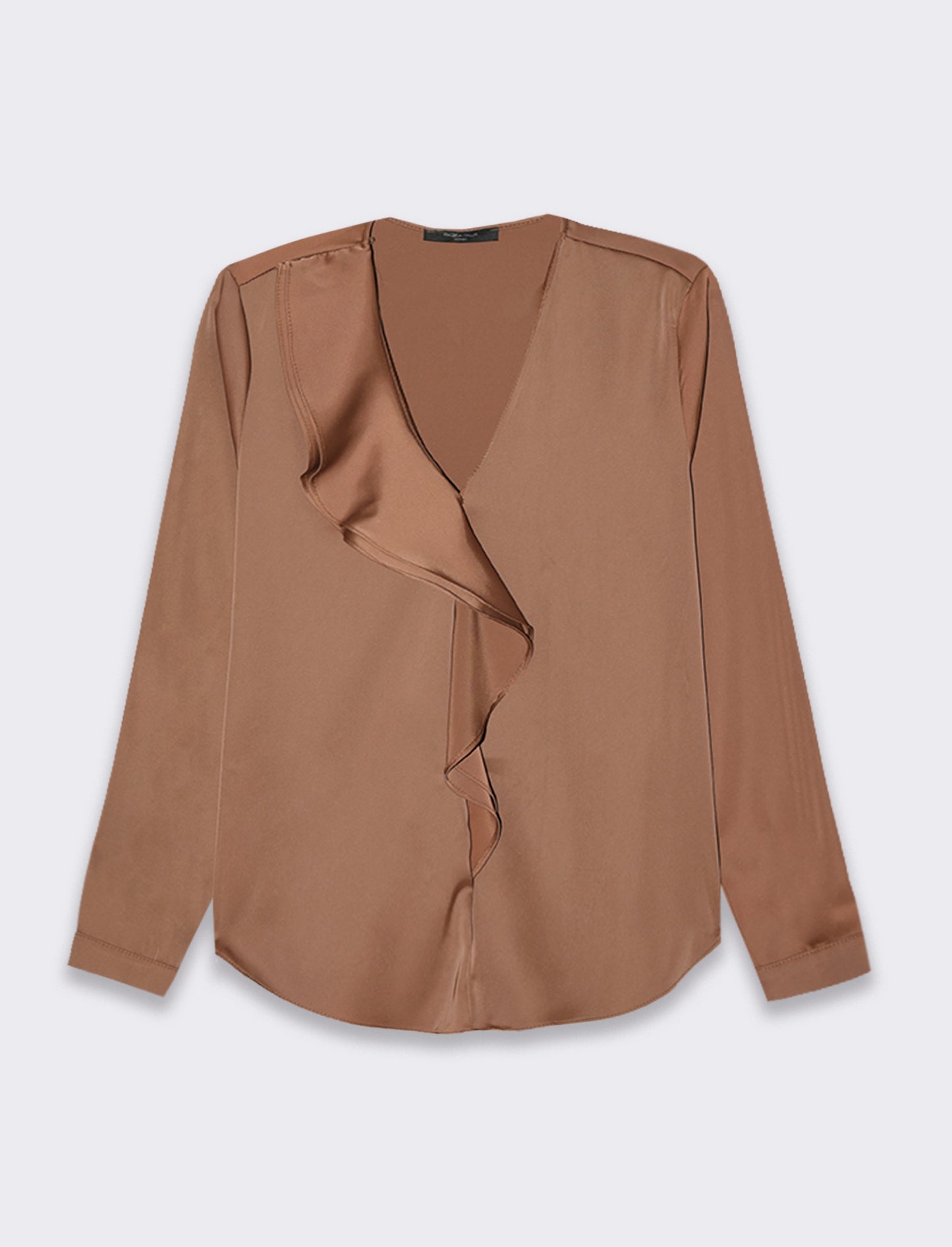 Casacca con rouches - Marrone tabacco