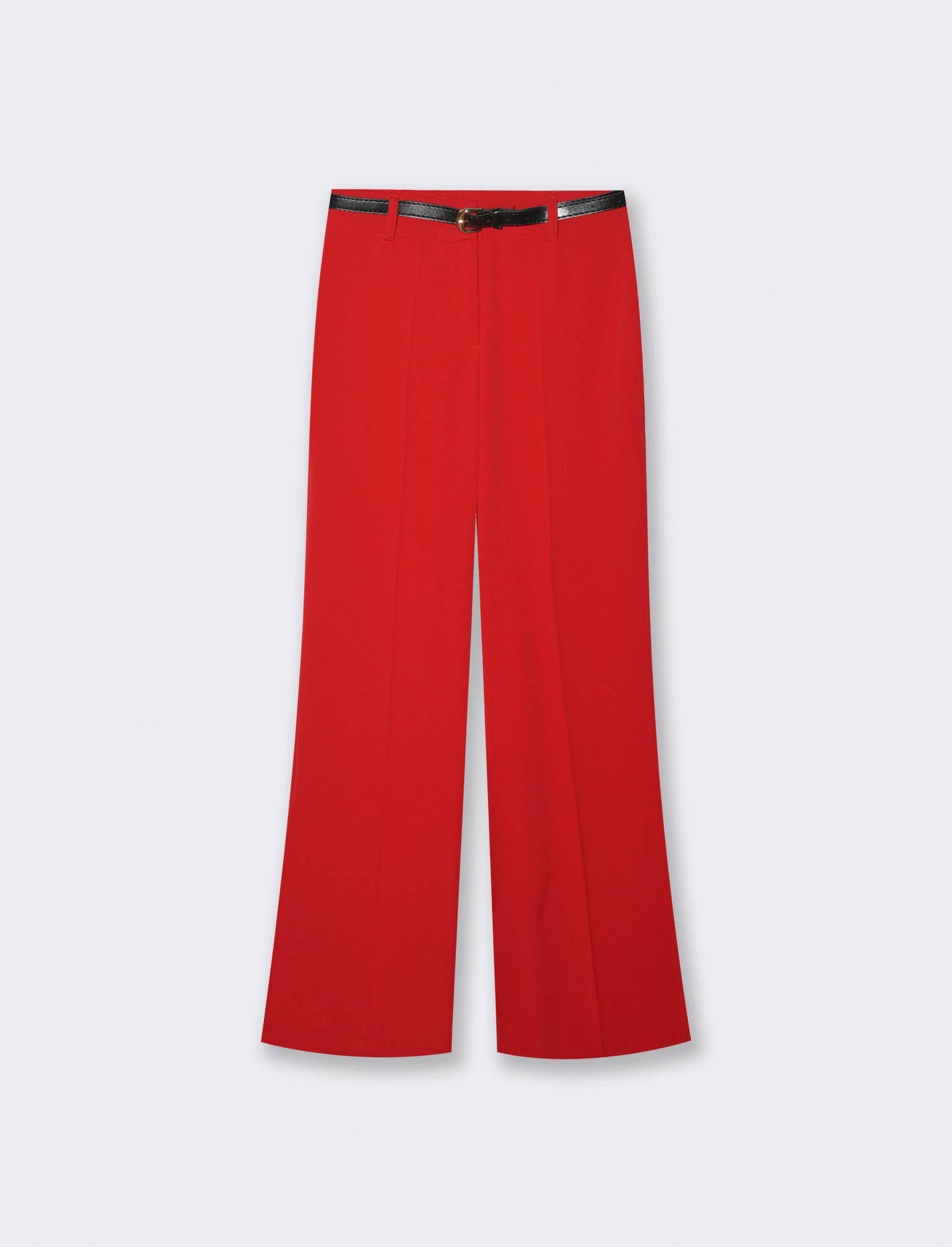 Pantalone palazzo con cintura - Rosso