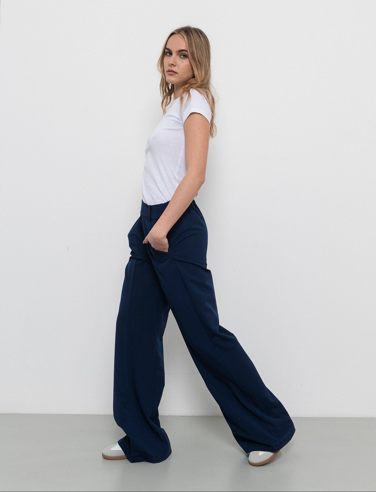 Pantalone a palazzo confort fit da donna - Blu