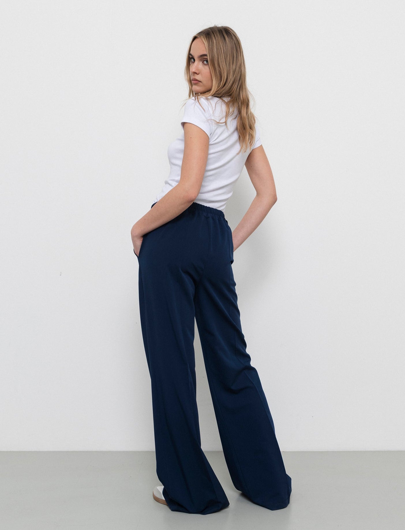Pantalone a palazzo confort fit da donna - Blu